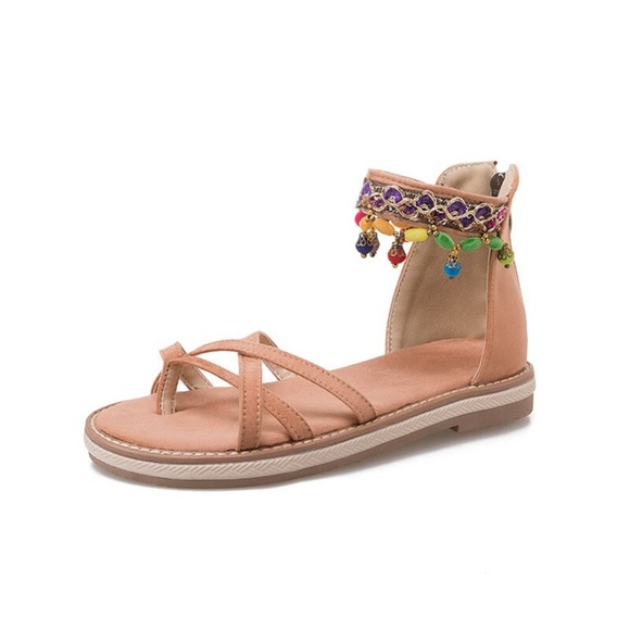 BRAND NEW Low Heels Sandals with Zipper - Picture 4 of 7